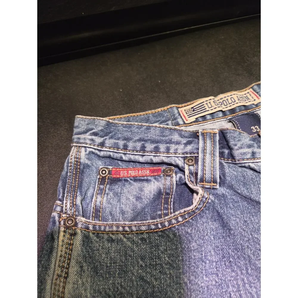 Vintage US Polo Assn Shorts Mens 33 Medium Wash Carpenter Baggy Skate Jorts Y2K